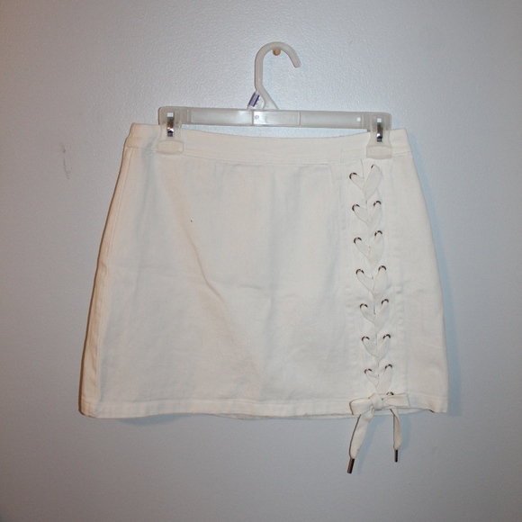 White Denim Skirt - Picture 1 of 3